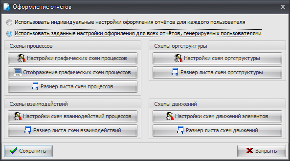 Настройка оформления отчётов